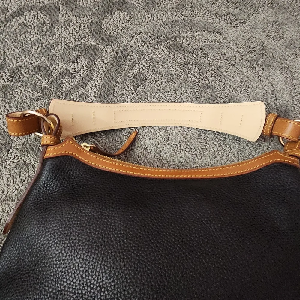 Dooney & Bourke Handbag #7L960 - Black / Brown - Pebble Leather - Picture 6 of 13